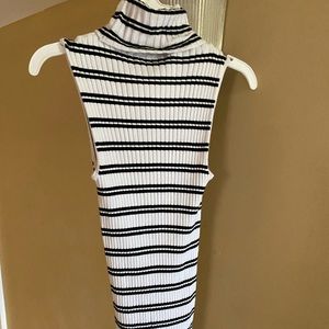 Express ribbed sleeveless turtleneck light sweater material